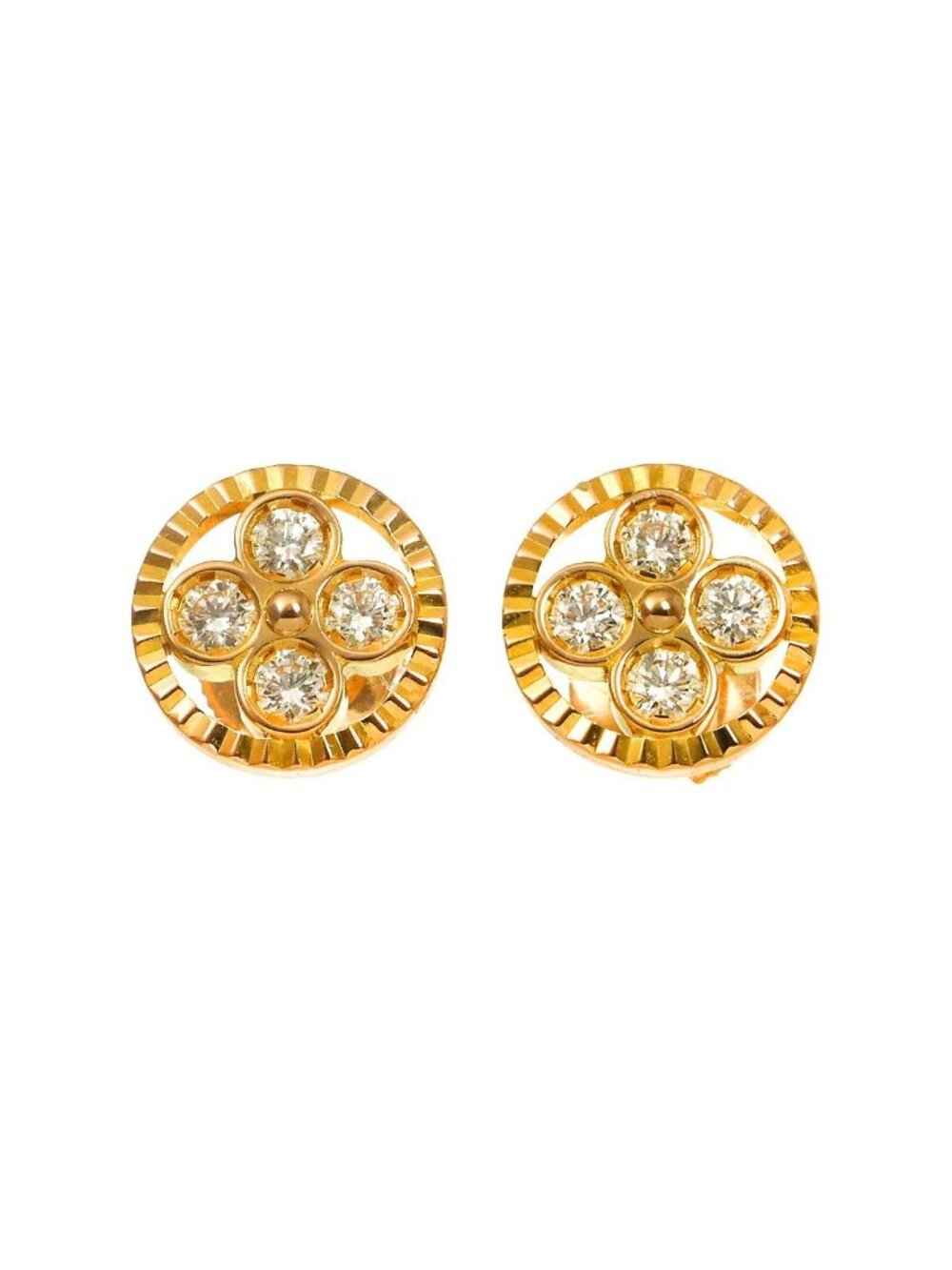Louis Vuitton Puce Saint Blossom BB Diamond Earrings 18k Pink Gold